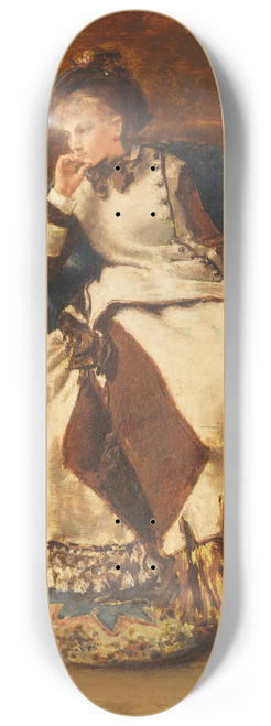 Albert von Keller - Seated Lady with a Book 8.25 inch art skate deck