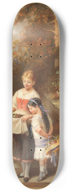 Franois-Louis Lanfant De Metz - Coming home from the garden 8.25 inch art skate deck