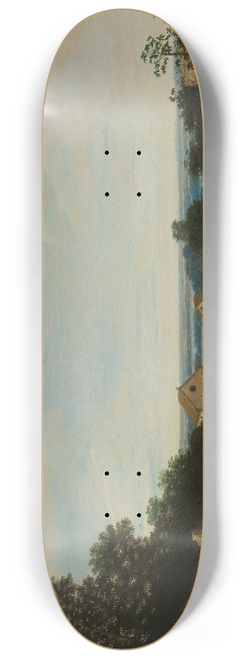 Frans Post - Brazilian landscape with the village of Igara. To the left the church of Sts Cosmas and Damian 8.25 inch art skate deck