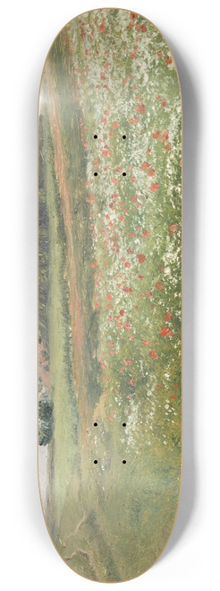 Frantiek Kavn - Fields with Wild Poppies 8.25 inch art skate deck