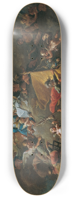 Franz Anton Palko - Mary With The Child And Saints, Enthroned On Clouds 8.25 inch art skate deck