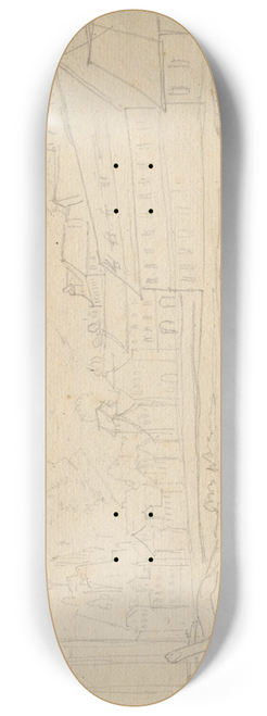 Franz Johann Heinrich Nadorp - Album with Views of Rome and Surroundings, Landscape Studies, page 48b: Roman Landscape 8.25 inch art skate deck