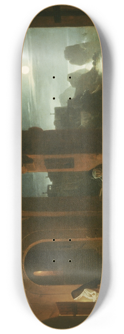 Franz Ludwig Catel - Nuns in the Certosa Cloister, overlooking a Moonlit Sea towards the Faraglioni, Capri 8.25 inch art skate deck