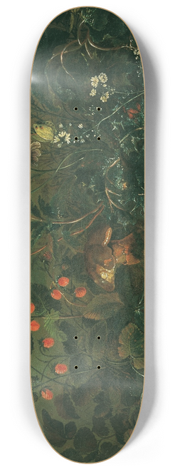Franz Michael Siegmund von Purgau the elder - Rasenstck mit Erdbeeren und Grille 8.25 inch art skate deck