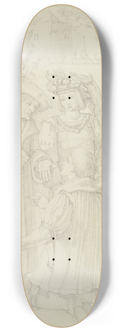Franz Pforr - Gtz von Berlichingen; Nrnberger Kaufleute vorm Kaiser und Weislingen 8.25 inch art skate deck