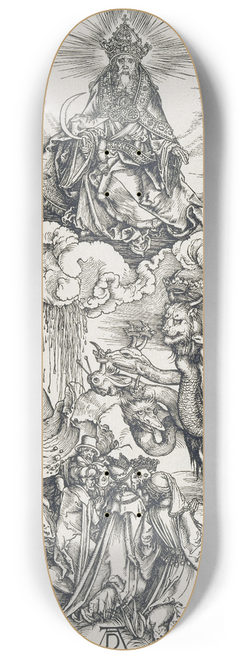 Albrecht Drer - Das Tier mit den Lammhrnern, aus der Folge der Apokalypse, Einzeldruck vor dem Text 8.25 inch art skate deck