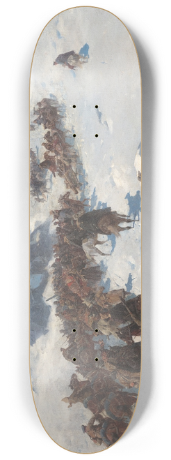 Franz Roubaud - Crossing by Argutinsky through the snowy mountains of the Caucasus in 1853 8.25 inch art skate deck