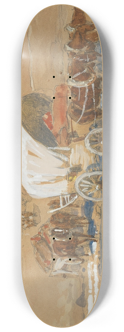 Franz Roubaud - Fuhrwerk bei der berquerung eines Flusses 8.25 inch art skate deck