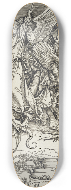 Albrecht Drer - Michaels Kampf mit dem Drachen, aus der Folge der Apokalypse, Urausgabe Deutsch 1498 8.25 inch art skate deck