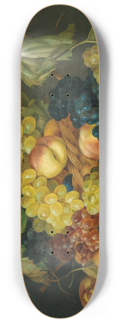 Franz Xaver Petter - Still Life with Grapes, Peaches and Walnuts 8.25 inch art skate deck