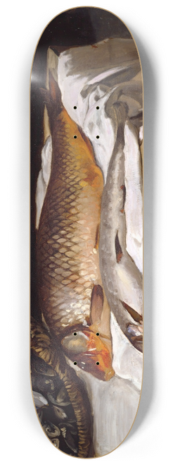 Frdric Bazille - Still Life with Fish 8.25 inch art skate deck