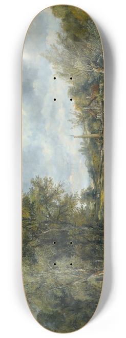 Frederick Waters Watts - A Wooded Landscape With Cattle And A Cottage Beyond 8.25 inch art skate deck