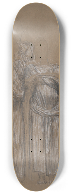 Frederic Leighton - Study of Three Standing Draped Female Figures for Music 8.25 inch art skate deck