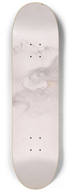 Frederic Leighton - Study of Vicenzo for the Head of Romeo in Reconciliation of the Montagues and the Capulets 8.25 inch art skate deck