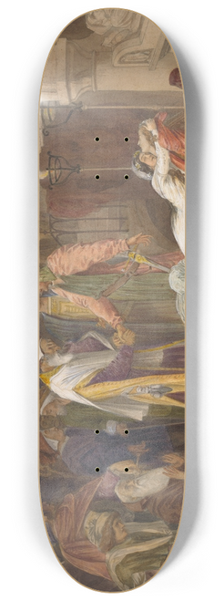 Frederic Leighton - The Reconciliation of the Montagues and the Capulets 8.25 inch art skate deck