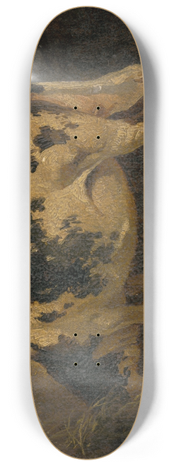 Friedrich August Matthias Gauermann - Cow in a Barn 8.25 inch art skate deck