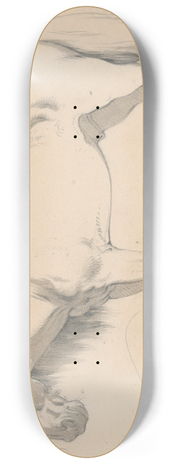 Friedrich Carl von Scheidlin - Study of a Horse with Long Mane II. 8.25 inch art skate deck