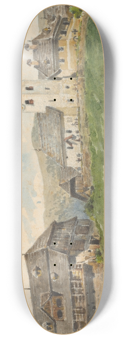 Friedrich Carl von Scheidlin - View of St. Johann 8.25 inch art skate deck