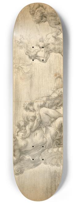 Alessandro Algardi - Venus Seated in Her Sea Chariot Suckling Cupid 8.25 inch art skate deck