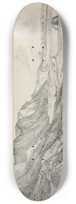 Friedrich von Nerly - Das Brodtener Ufer bei Travemnde 8.25 inch art skate deck