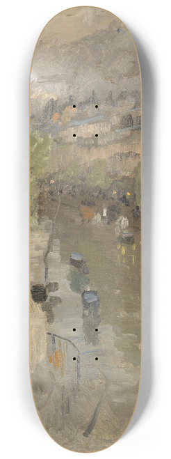 Frits Thaulow - View from Paris near the Madeleine Church 8.25 inch art skate deck