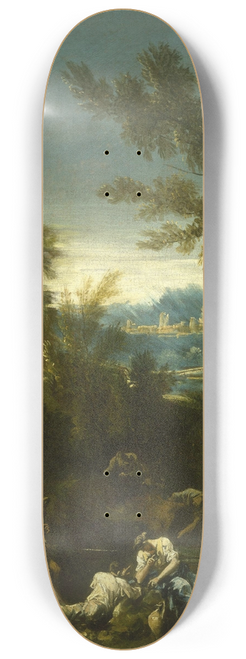 Alessandro Magnasco - Landscape with Figures 8.25 inch art skate deck