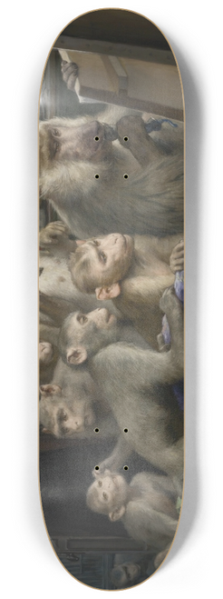 Gabriel von Max - Der Atelierbesuch (A Visit to the Artists Studio) 8.25 inch art skate deck