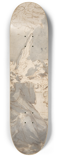 Gaetano Gandolfi - A Dying Ecclesiastic Supported by an Angel 8.25 inch art skate deck