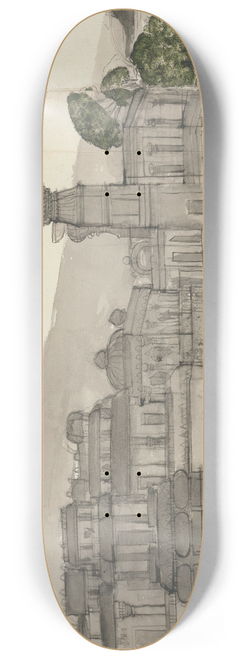 Gangaram Chintaman Tambat - Exterior View of Keylas (Kailasanatha) 8.25 inch art skate deck