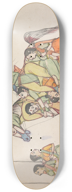 Gangaram Chintaman Tambat - Vishnu Riding a Horse Composed of Women 8.25 inch art skate deck