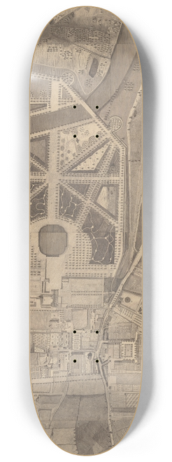 George Bickham the Elder - A Topographical Survey of the Parish of Kensington with Plans and Elevations of the Royal Palace and Gardens, Hyde Park and Knightsbridge 8.25 inch art skate deck