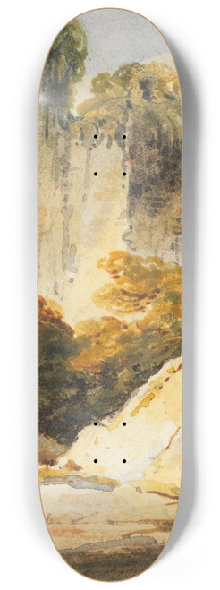 George Chinnery - Rocks and overgrown masonry, Bengal 8.25 inch art skate deck
