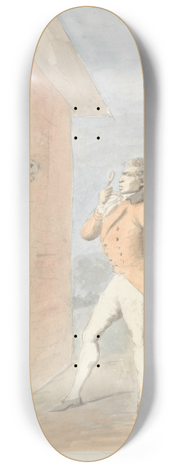 George Dance - A Dandy Quizzing a Mules Head seen over a Stable Door 8.25 inch art skate deck