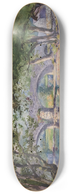 George Elbert Burr - Old Bridge near Bettws-y-Coed, North Wales 8.25 inch art skate deck