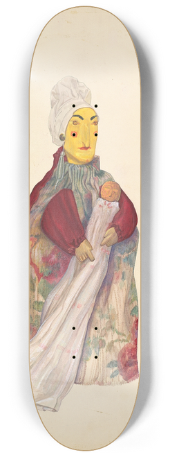 George File - Hand Puppet Judy and Child 8.25 inch art skate deck