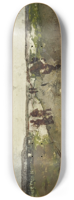 George Hendrik Breitner - Landscape near Waalsdorp, with Soldiers on Maneuver 8.25 inch art skate deck