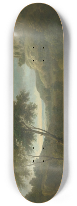 George Lambert - Capriccio With A Classical Sarcophogus And Possibly Beeston Castle, Chesire 8.25 inch art skate deck