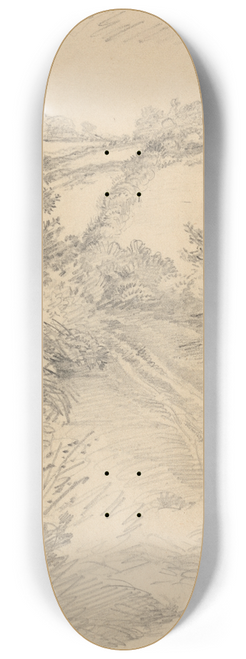 George Richmond - A Bushy Lane with a Field Beyond 8.25 inch art skate deck