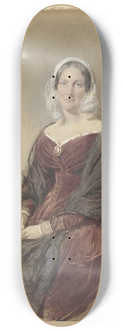 George Richmond - Portret van een zittende dame bij een doorkijk naar buiten 8.25 inch art skate deck