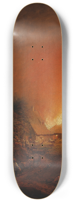 Alexander Laurus - Fire At Night In A Peasant House 8.25 inch art skate deck