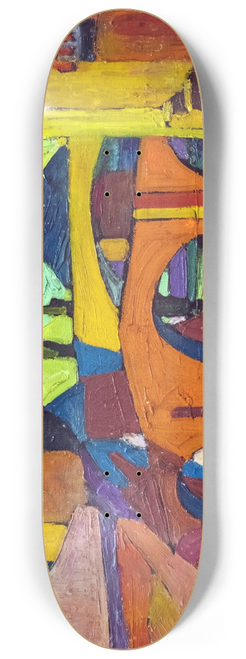 Georges Gaudion - Cubist village 8.25 inch art skate deck