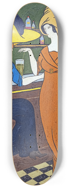 Georges Gaudion - Women in cafe 8.25 inch art skate deck
