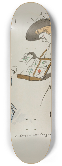 Georges Goursat (Sem) - la baronne Henri de Rothschild et Mathilde Say ; See 8.25 inch art skate deck