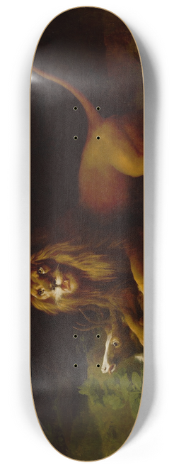 George Stubbs - A Lion Attacking a Stag 8.25 inch art skate deck