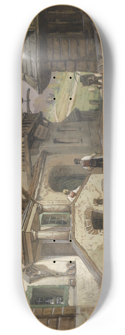 Georg Janny - Dorfstrae in den Alpen 8.25 inch art skate deck