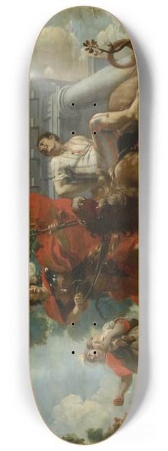 Gerard de Lairesse - Fortitudo breidelt de zotheid ; Allegorische voorstelling van de verzorging van leprozen en onnozelen 8.25 inch art skate deck