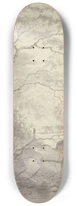Gerard van Nijmegen - Eine Waldpartie, inmitten ein Karren mit zwei Ochsen 8.25 inch art skate deck