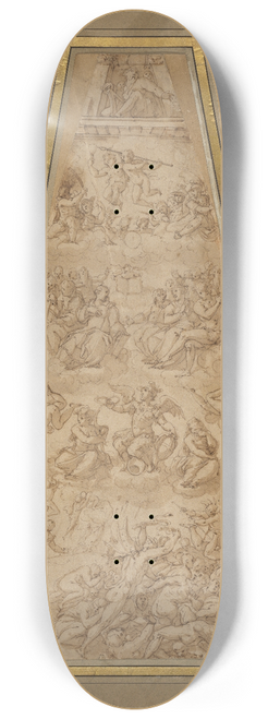 Giorgio Vasari - Compositional Study for the Southeast Section of the Cupola of Florence Cathedral 8.25 inch art skate deck