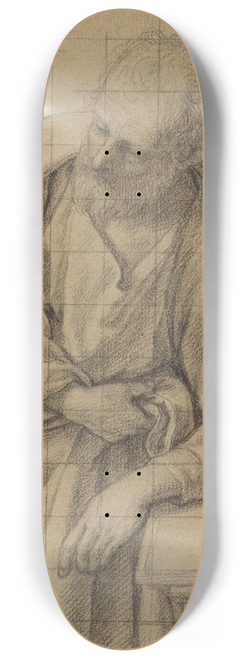 Giovanni Battista Salvi da Sassoferrato - Saint Joseph Leaning on a Table 8.25 inch art skate deck