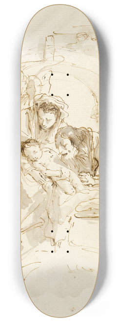 Giovanni Battista Tiepolo - The Holy Family with Angels before an Arch 8.25 inch art skate deck
